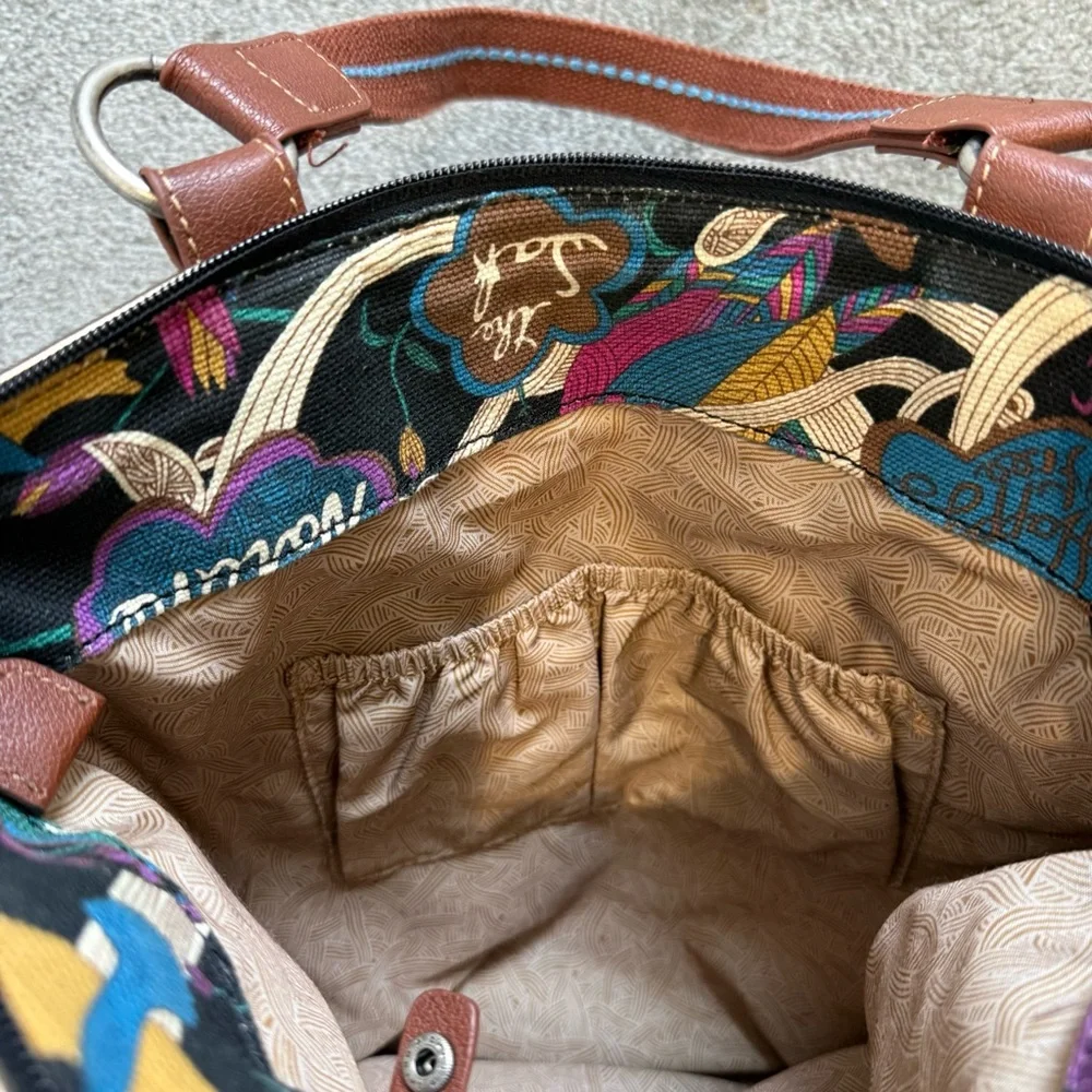The Sak SAKROOTS Artist Circle Artillery Peace Nature Print Handbag Purse - Picture 4 of 12
